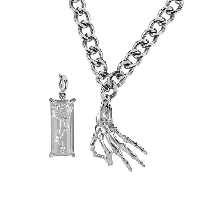 Necklaces Blackheadshop The XFiles Skeleton Hand Holding Square Diamond Shape Pendant Necklace Necklaces Blackheadshop The XFiles Skeleton Hand Holding Square Diamond Shape Pendant Necklace
