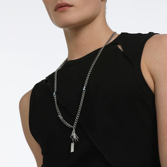 Necklaces Blackheadshop The XFiles Skeleton Hand Holding Square Diamond Shape Pendant Necklace Necklaces Blackheadshop The XFiles Skeleton Hand Holding Square Diamond Shape Pendant Necklace