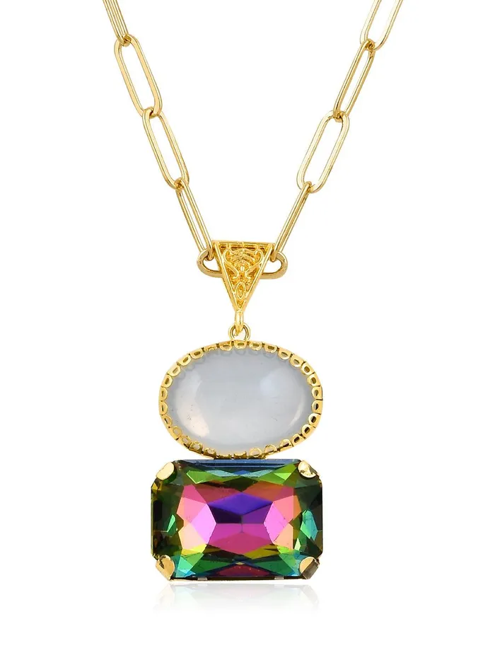 Necklaces Curio Cottage Aina Moon and Prism Stone Long Chain Necklace Necklaces Curio Cottage Aina Moon and Prism Stone Long Chain Necklace