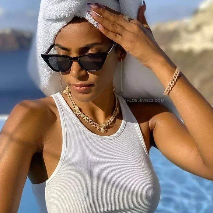 Necklaces KHLOE JEWELS Allure CZ Cuban Link Choker Necklace