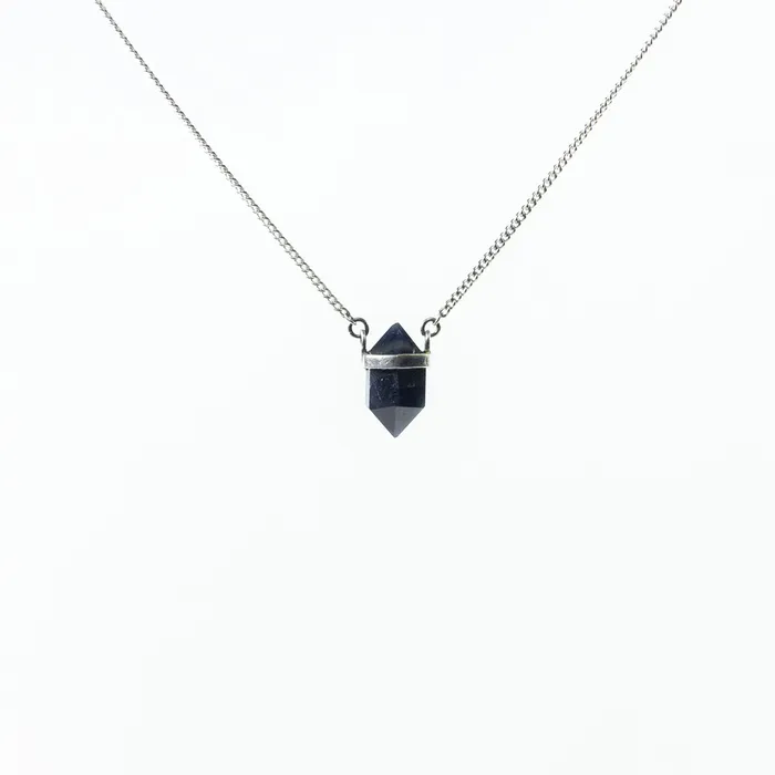 Necklaces Mimi Marge Large Silver Wrap Blue Sapphire Necklace