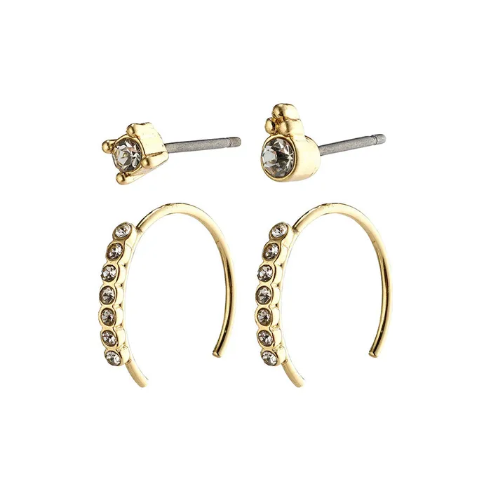 Pilgrim Earrings Kali Gold Plated Crystal Earring Set