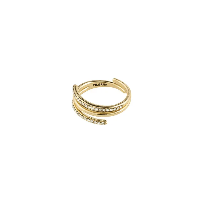 Pilgrim Rings Serenity Gold Plated Crystal Ring