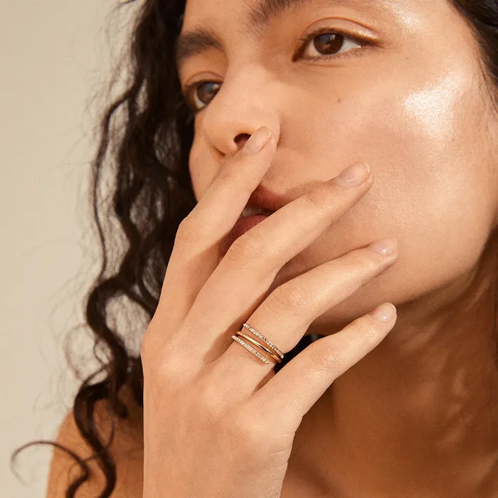 Pilgrim Rings Serenity Gold Plated Crystal Ring