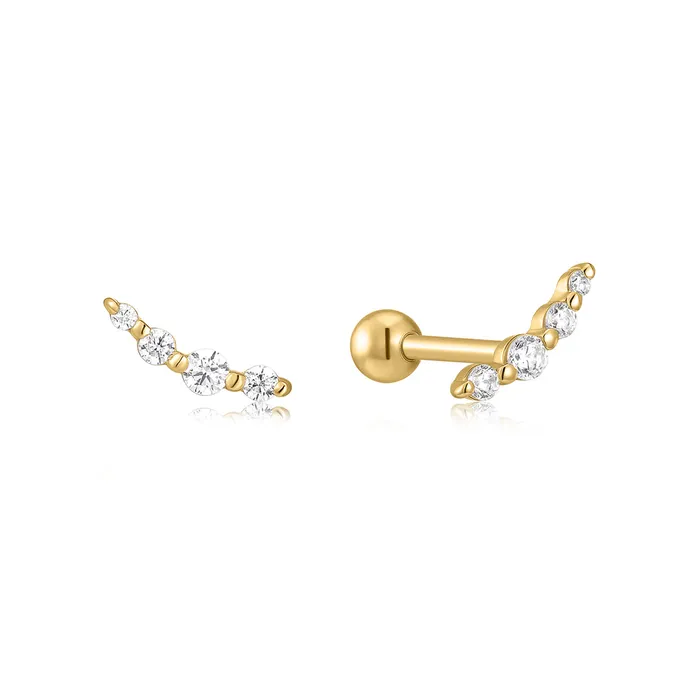 PreStyled Sets Gold Graduated CZ Bar Studs Eklexic