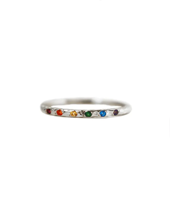 Rings Lacee Alexandra Jewelry Sterling Silver Rainbow Band