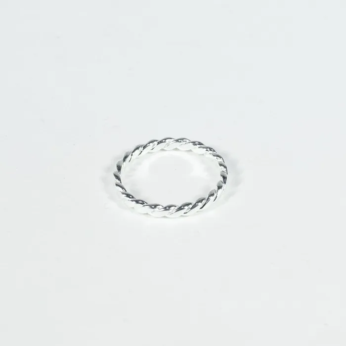 Rings Tashi Flat Silver Twisted Ring
