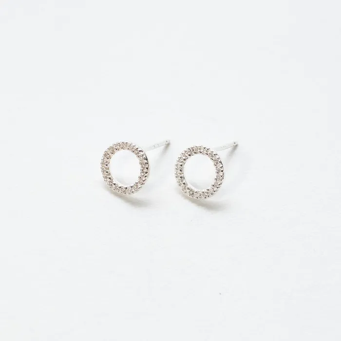 Rings Tashi Silver Pave CZ Cheerio Studs