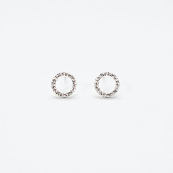 Rings Tashi Silver Pave CZ Cheerio Studs
