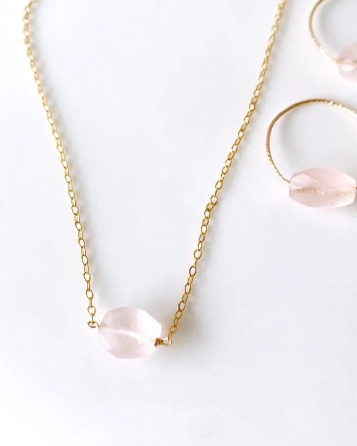 Rose Quartz Point Necklace ERIJEWELRY Necklaces