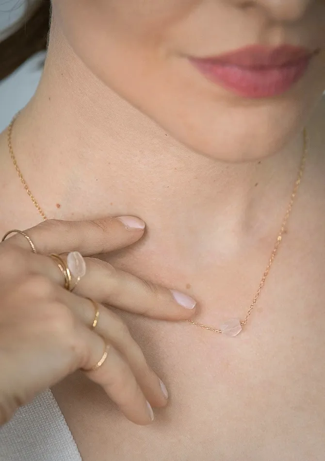 Rose Quartz Point Necklace ERIJEWELRY Necklaces
