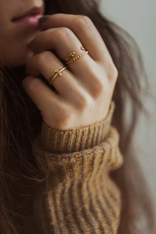 WellDunn Rings Perlu Gold Vermeil Ring